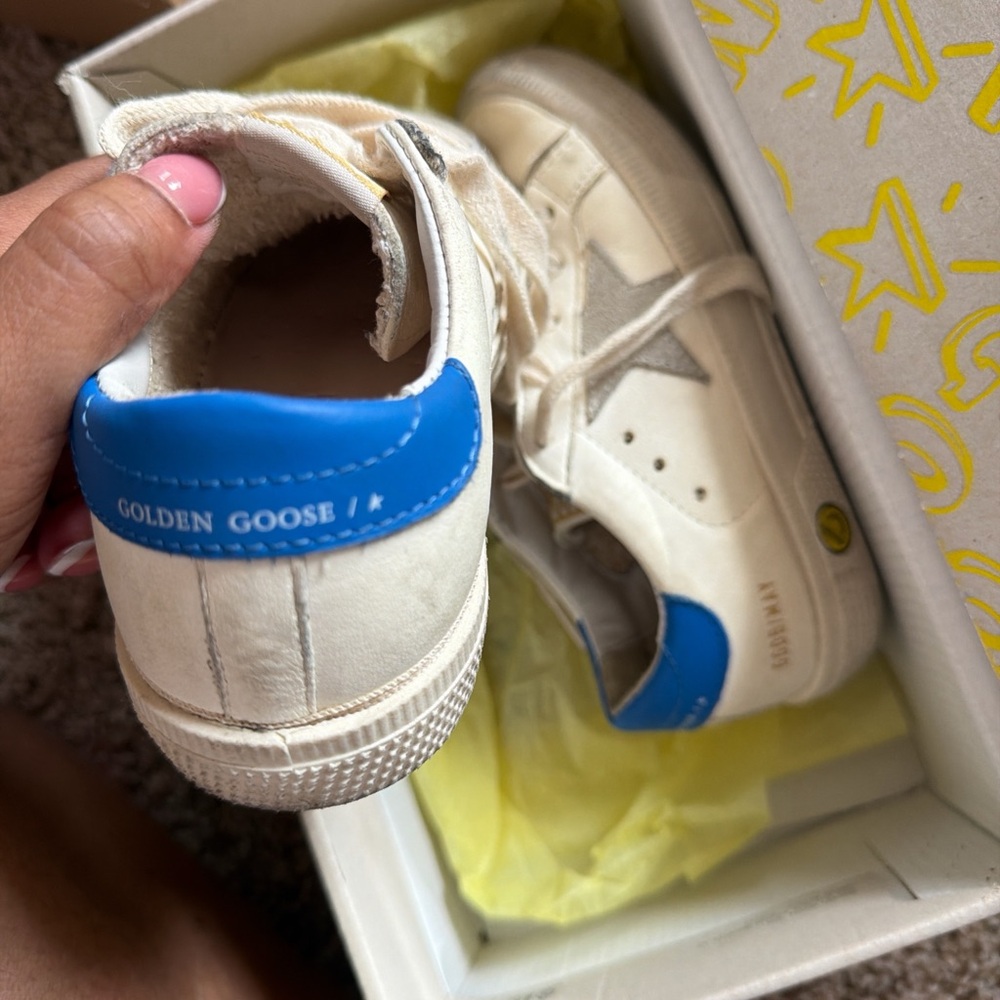 Golden Goose Kids Sneakers - White with Blue Accents